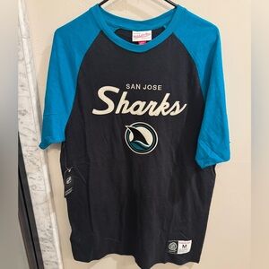Mitchell & Ness San Jose Sharks Tee - Black and Blue